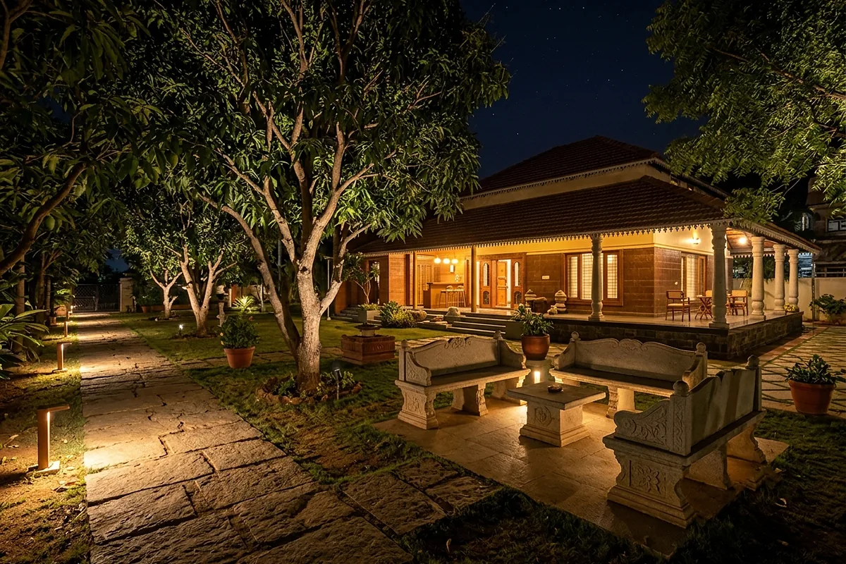Private farmhouse garden lighting Bhubaneswar