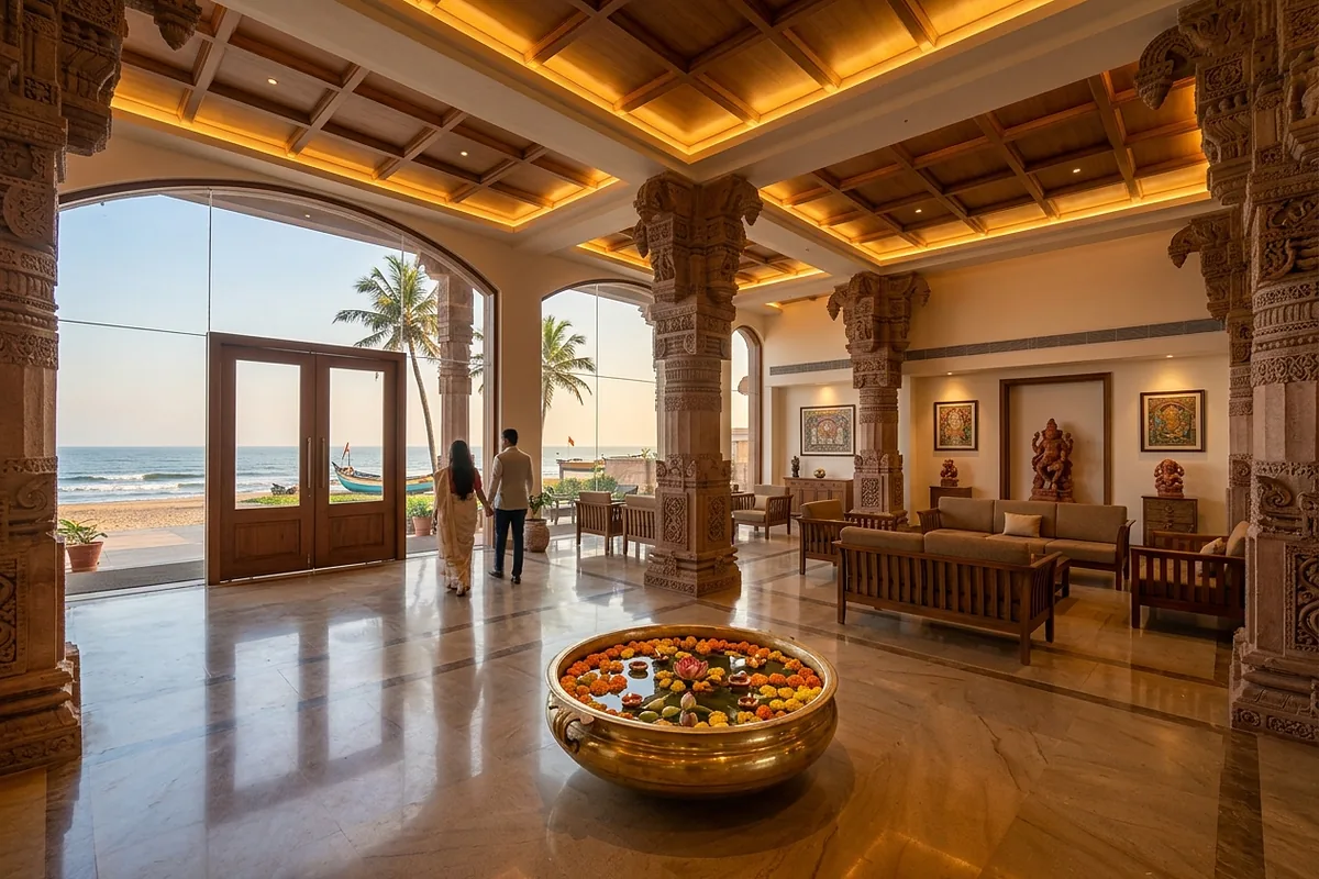 Resort hotel lobby cove lighting Puri